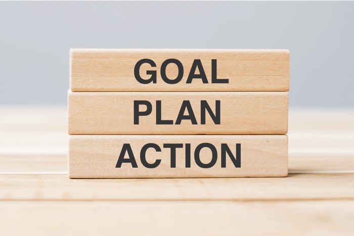 Wooden block Goal Plan Action