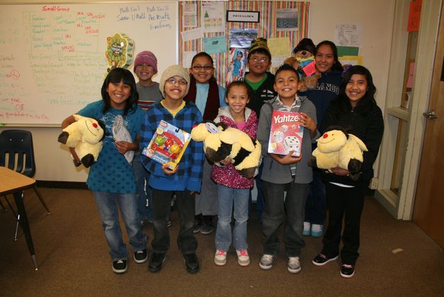 Kids with toys and clothes
